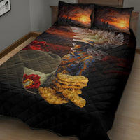 Slouch Hat and Biscuits ANZAC Quilt Bed Set with Soldier Silver Fern LT03 - Polynesian Pride