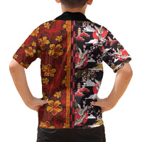 Japanese Culture Hawaii Style Family Matching Puletasi and Hawaiian Shirt Hawaiian Tribal and Japanese Pattern Together Culture LT03 - Polynesian Pride