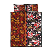 Pan-Pacific Festival Quilt Bed Set Hawaiian Tribal and Japanese Pattern Together Culture