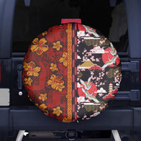 Japanese Culture Hawaii Style Spare Tire Cover Hawaiian Tribal and Japanese Pattern Together Culture LT03 - Polynesian Pride