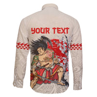 Personalised Japanese Culture Hawaii Style Family Matching Mermaid Dress and Hawaiian Shirt Japanese Samurai with Hawaiian Pattern LT03 - Polynesian Pride
