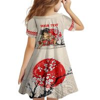 Personalised Pan-Pacific Festival Family Matching Short Sleeve Bodycon Dress and Hawaiian Shirt Japanese Samurai with Hawaiian Pattern