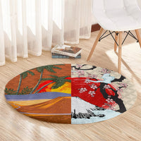 Pan-Pacific Festival Round Carpet Mauna Kea and Fuji Mountains