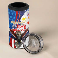 Philippines and United States Semiquincentennial 4 in 1 Can Cooler Tumbler Eagle and National Flag Style LT03 - Polynesian Pride