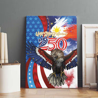 Philippines and United States Semiquincentennial Canvas Wall Art Eagle and National Flag Style