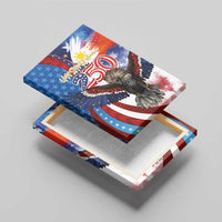 Philippines and United States Semiquincentennial Canvas Wall Art Eagle and National Flag Style