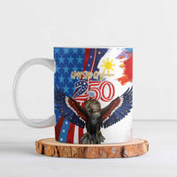 Philippines and United States Semiquincentennial Ceramic Mug Eagle and National Flag Style