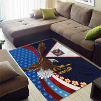 American Samoa and United States Semiquincentennial Area Rug Bald Eagle with National Flag Style