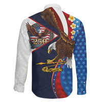 American Samoa and United States Semiquincentennial Family Matching Tank Maxi Dress and Hawaiian Shirt Bald Eagle with National Flag Style LT03 - Polynesian Pride