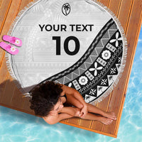 Custom Fijian Rugby Beach Blanket Tapa Pattern and Palm Tree Tribal LT03 - Polynesian Pride