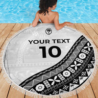 Custom Fijian Rugby Beach Blanket Tapa Pattern and Palm Tree Tribal LT03 - Polynesian Pride