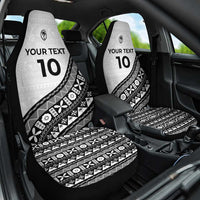 Custom Fijian Rugby Car Seat Cover Tapa Pattern and Palm Tree Tribal