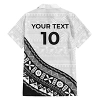 Custom Fijian Rugby Family Matching Off Shoulder Short Dress and Hawaiian Shirt Tapa Pattern and Palm Tree Tribal LT03 - Polynesian Pride