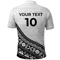 Custom Fijian Rugby Polo Shirt Tapa Pattern and Palm Tree Tribal