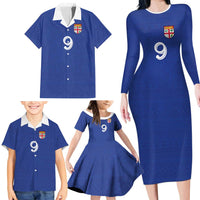 Custom Fijian Football Family Matching Long Sleeve Bodycon Dress and Hawaiian Shirt Tapa Pattern and Shark Tribal LT03 - Polynesian Pride