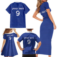 Custom Fijian Football Family Matching Short Sleeve Bodycon Dress and Hawaiian Shirt Tapa Pattern and Shark Tribal LT03 - Polynesian Pride