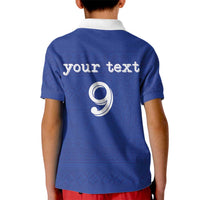 Custom Fijian Football Kid Polo Shirt Tapa Pattern and Shark Tribal