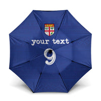 Custom Fijian Football Umbrella Tapa Pattern and Shark Tribal