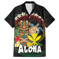 Aloha Hawaii Family Matching Off Shoulder Maxi Dress and Hawaiian Shirt Kanaka Maoli with Polynesian Spiral Plumeria