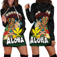 Aloha Hawaii Hoodie Dress Kanaka Maoli with Polynesian Spiral Plumeria LT03 - Polynesian Pride