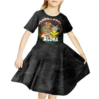 Aloha Hawaii Kid Short Sleeve Dress Kanaka Maoli with Polynesian Spiral Plumeria LT03 - Polynesian Pride