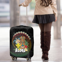 Aloha Hawaii Luggage Cover Kanaka Maoli with Polynesian Spiral Plumeria LT03 - Polynesian Pride