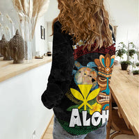 Aloha Hawaii Women Casual Shirt Kanaka Maoli with Polynesian Spiral Plumeria LT03 - Polynesian Pride