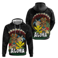 Aloha Hawaii Zip Hoodie Kanaka Maoli with Polynesian Spiral Plumeria LT03 - Polynesian Pride