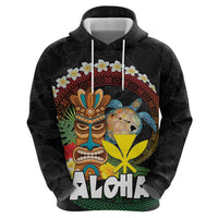 Aloha Hawaii Zip Hoodie Kanaka Maoli with Polynesian Spiral Plumeria LT03 - Polynesian Pride