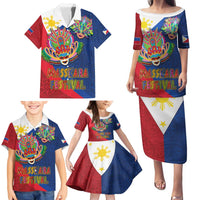 Philippines MassKara Family Matching Puletasi and Hawaiian Shirt Filipino Carnival Mask and Polynesian Pattern LT03 - Polynesian Pride