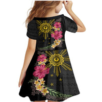 Hawaii and Philippines Together Family Matching Mermaid Dress and Hawaiian Shirt Hibiscus Flower and Sun Badge Polynesian Pattern Coloful LT03 - Polynesian Pride