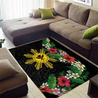 Tropical Hawaii and Philippines Area Rug Kanaka Maoli and Sun Badge Batok Tattoo Colorful LT03 - Polynesian Pride
