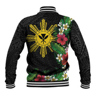 Tropical Hawaii and Philippines Baseball Jacket Kanaka Maoli and Sun Badge Batok Tattoo Colorful LT03 - Polynesian Pride