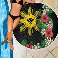 Tropical Hawaii and Philippines Beach Blanket Kanaka Maoli and Sun Badge Batok Tattoo Colorful LT03 - Polynesian Pride