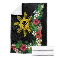 Tropical Hawaii and Philippines Blanket Kanaka Maoli and Sun Badge Batok Tattoo Colorful LT03 - Polynesian Pride