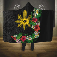 Tropical Hawaii and Philippines Hooded Blanket Kanaka Maoli and Sun Badge Batok Tattoo Colorful LT03 - Polynesian Pride
