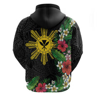 Tropical Hawaii and Philippines Hoodie Kanaka Maoli and Sun Badge Batok Tattoo Colorful LT03 - Polynesian Pride