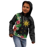 Tropical Hawaii and Philippines Kid Hoodie Kanaka Maoli and Sun Badge Batok Tattoo Colorful LT03 - Polynesian Pride
