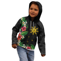 Tropical Hawaii and Philippines Kid Hoodie Kanaka Maoli and Sun Badge Batok Tattoo Colorful LT03 - Polynesian Pride