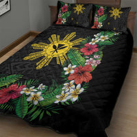 Tropical Hawaii and Philippines Quilt Bed Set Kanaka Maoli and Sun Badge Batok Tattoo Colorful LT03 - Polynesian Pride