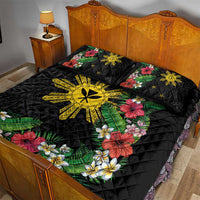 Tropical Hawaii and Philippines Quilt Bed Set Kanaka Maoli and Sun Badge Batok Tattoo Colorful LT03 - Polynesian Pride