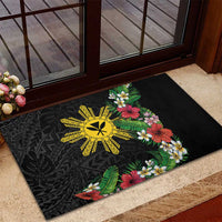 Tropical Hawaii and Philippines Rubber Doormat Kanaka Maoli and Sun Badge Batok Tattoo Colorful LT03 - Polynesian Pride