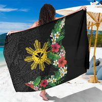 Tropical Hawaii and Philippines Sarong Kanaka Maoli and Sun Badge Batok Tattoo Colorful LT03 One Size 44 x 66 inches Black - Polynesian Pride