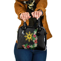 Tropical Hawaii and Philippines Shoulder Handbag Kanaka Maoli and Sun Badge Batok Tattoo Colorful LT03 One Size Black - Polynesian Pride