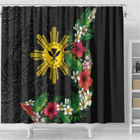 Tropical Hawaii and Philippines Shower Curtain Kanaka Maoli and Sun Badge Batok Tattoo Colorful LT03 - Polynesian Pride