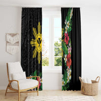 Tropical Hawaii and Philippines Window Curtain Kanaka Maoli and Sun Badge Batok Tattoo Colorful LT03 - Polynesian Pride