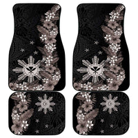 Tropical Hawaii and Philippines Car Mats Kanaka Maoli and Sun Badge Batok Tattoo Grayscale LT03 - Polynesian Pride