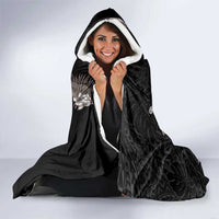 Tropical Hawaii and Philippines Hooded Blanket Kanaka Maoli and Sun Badge Batok Tattoo Grayscale LT03 - Polynesian Pride