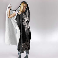 Tropical Hawaii and Philippines Hooded Blanket Kanaka Maoli and Sun Badge Batok Tattoo Grayscale LT03 - Polynesian Pride