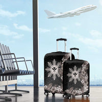 Tropical Hawaii and Philippines Luggage Cover Kanaka Maoli and Sun Badge Batok Tattoo Grayscale LT03 - Polynesian Pride